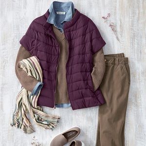 Coldwater Creek Purple Quilted Vest